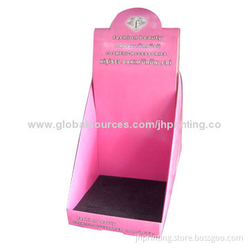 Cosmetic Corrugated Desk Display, Shipped Flat, OEM Sample Ready in 3 Days